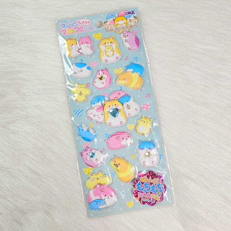 San-x Hamu Hamster Puffy Stickers Sticker Sheet Crux Kawaii Japan