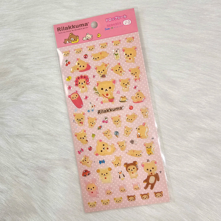 San-x Rilakkuma Stickers Sticker Sheet Kawaii Japan Collectible