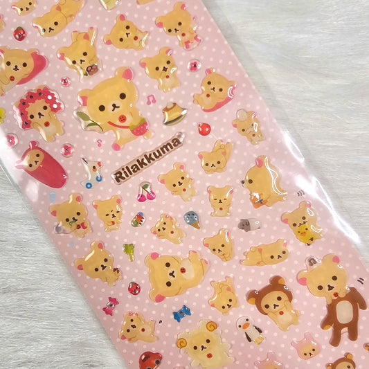 San-x Rilakkuma Stickers Sticker Sheet Kawaii Japan Collectible