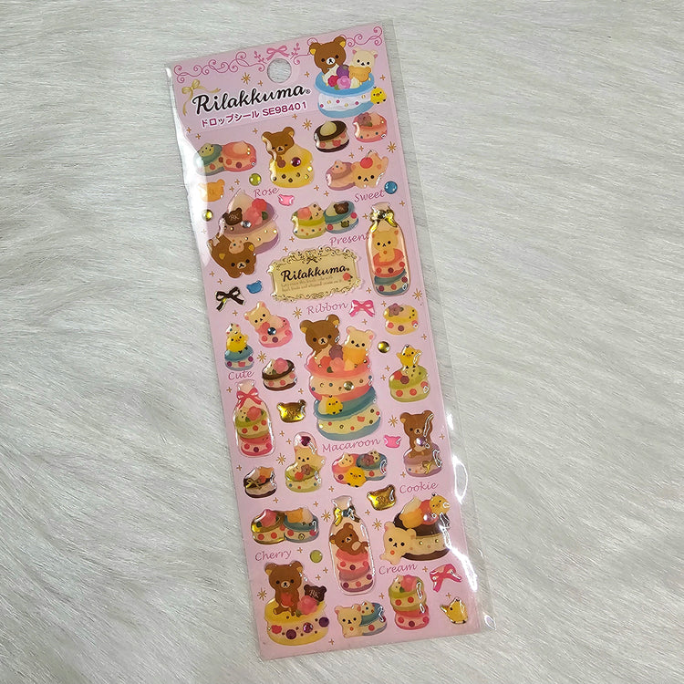 San-x Rilakkuma Stickers Sticker Sheet Kawaii Japan Collectible