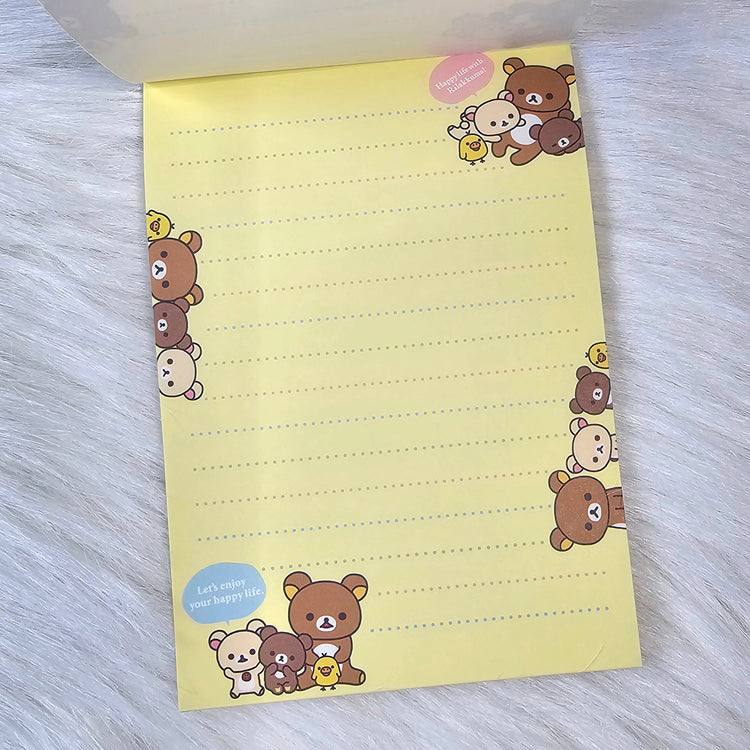 San-x Rilakkuma Large Memo Pad Sticker Sheet Kawaii Japan