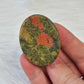 Unakite Natural Worry Stone Handcrafted Thumb Pocket Stone Anxiety Relief Comfort Gifts BONUS Info Card