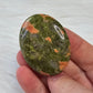 Unakite Natural Worry Stone Handcrafted Thumb Pocket Stone Anxiety Relief Comfort Gifts BONUS Info Card