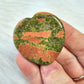 Unakite Natural Worry Stone Handcrafted Thumb Pocket Stone Anxiety Relief Comfort Gifts BONUS Info Card