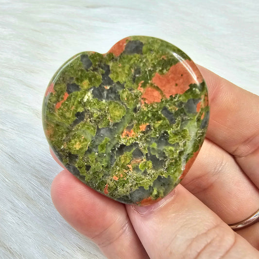 Unakite Natural Worry Stone Handcrafted Thumb Pocket Stone Anxiety Relief Comfort Gifts BONUS Info Card