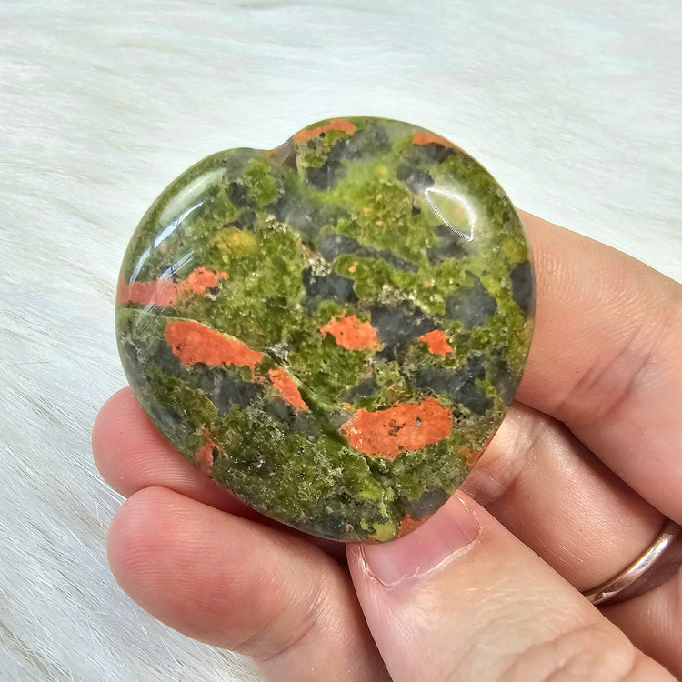 Unakite Natural Worry Stone Handcrafted Thumb Pocket Stone Anxiety Relief Comfort Gifts BONUS Info Card