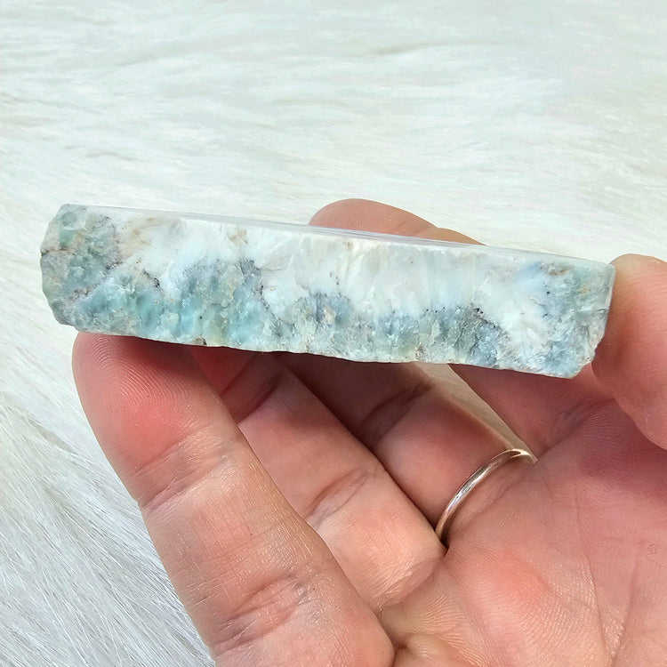 Larimar Slab Pocket Stone BONUS Info Card Crystals Minerals Stones Gifts