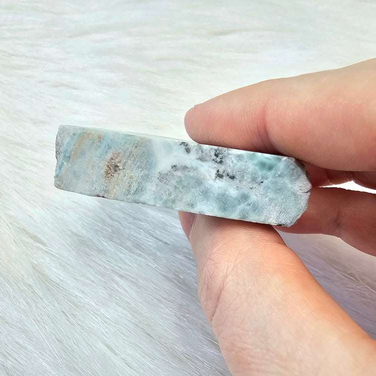 Larimar Slab Pocket Stone BONUS Info Card Crystals Minerals Stones Gifts