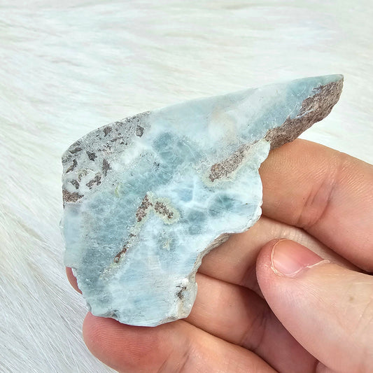 Larimar Slab Pocket Stone BONUS Info Card Crystals Minerals Stones Gifts