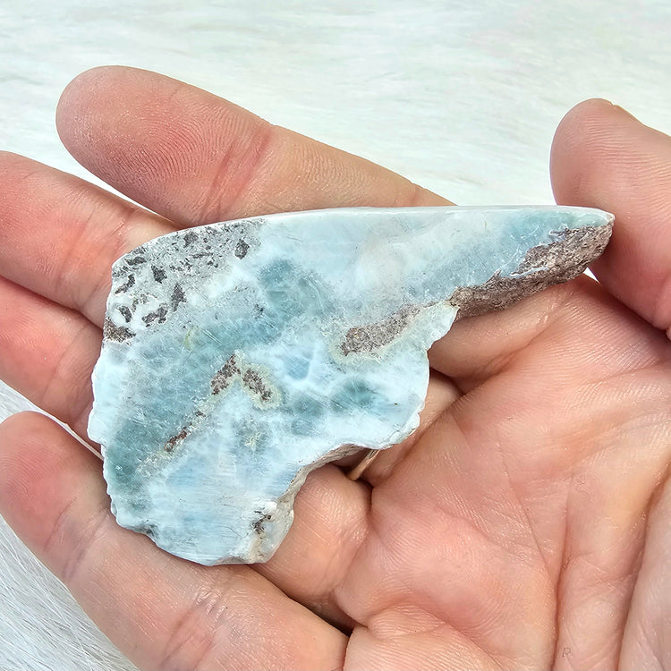 Larimar Slab Pocket Stone BONUS Info Card Crystals Minerals Stones Gifts