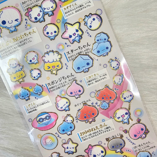 Awawa chan Stickers Sticker Sheet Kawaii Japan Collectible