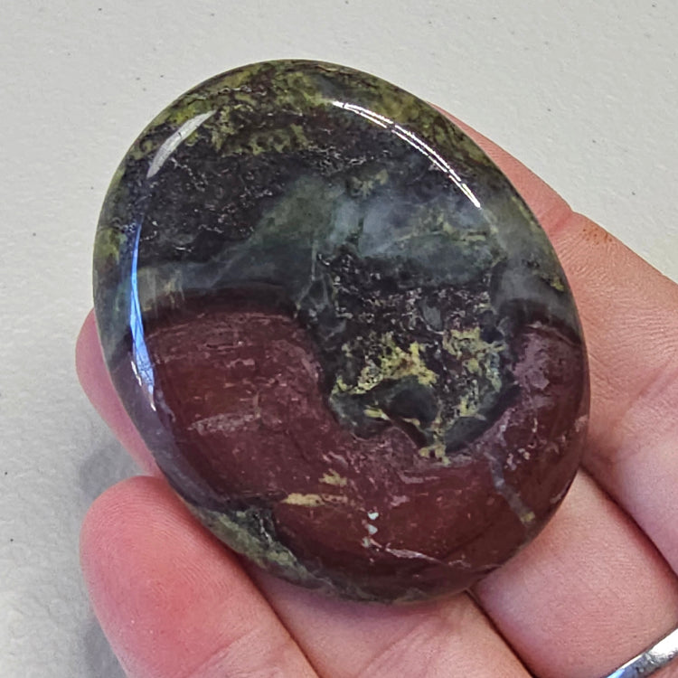 Dragon Blood Jasper Worry Pocket Stone Crystals Mineral Stones Natural BONUS Info Card Gifts