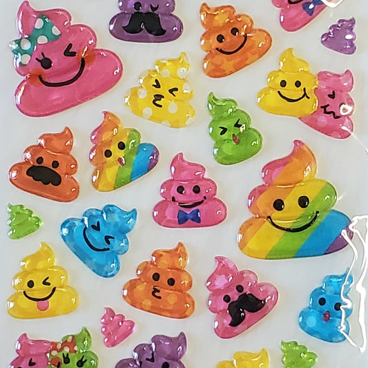 Mind Wave Rainbow Kawaii Poo Sticker Sheet Japan Collectible Cute Gifts