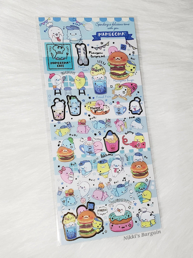 San-x Mamegoma Cafe Stickers Sticker Sheet Kawaii Food Japan Collectible