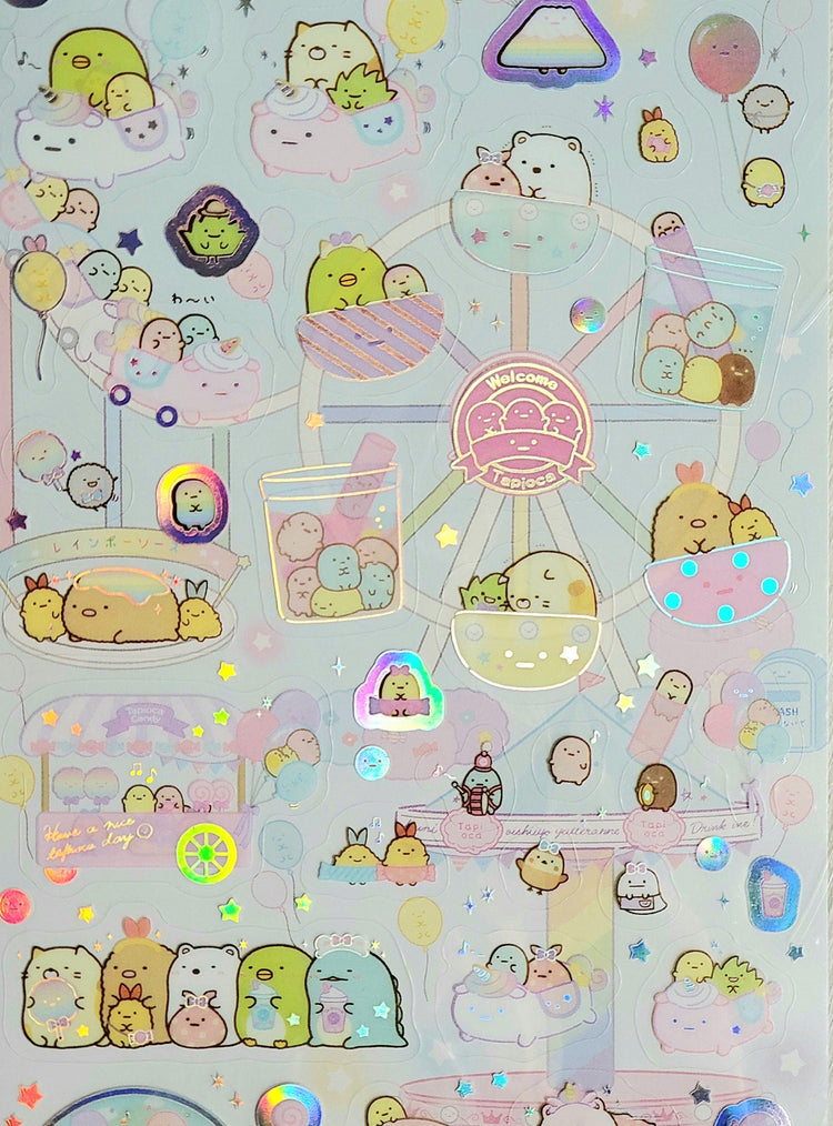 San-x Sumikko Gurashi Tapioca Park Stickers Sticker Sheet Japan Kawaii Collectible Gifts Stationery A