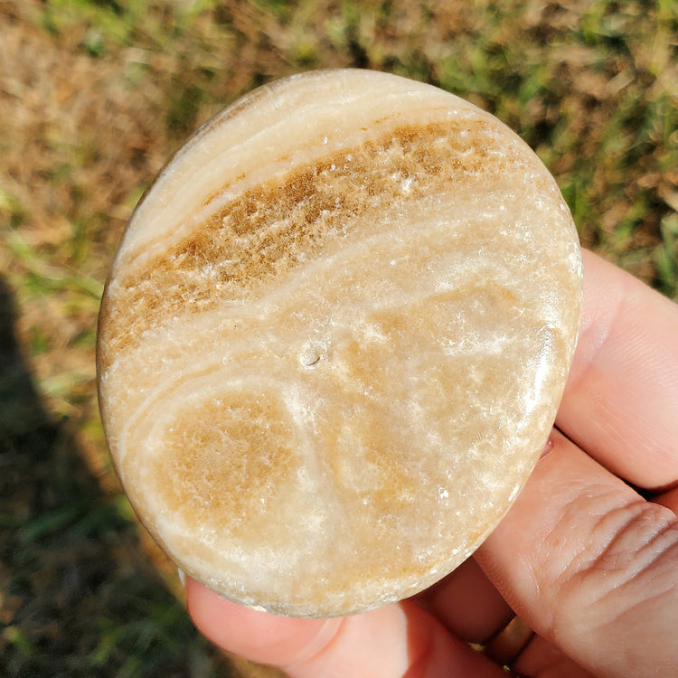 Rootbeer Calcite Pocket Worry Stone Crystals Mineral Stones Gifts C