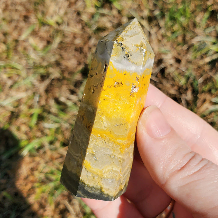 Bumblebee Jasper Tower BONUS INFO CARD Crystals Collectible Minerals