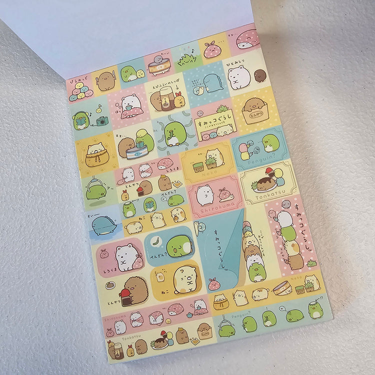 Sumikko Gurashi Memo Pad Sticker Page Kawaii Stationery Collectible Gifts Used