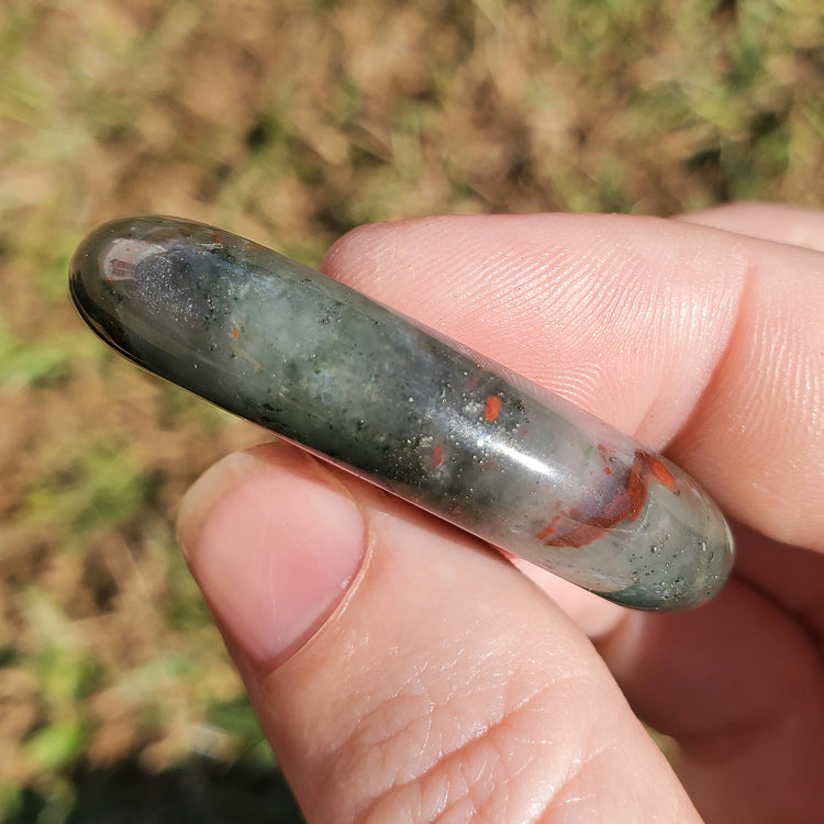 Bloodstone Worry Pocket Stone Crystals Mineral Stones Natural BONUS INFO CARD Gifts