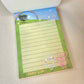 Happy Life Large Memo Pad Sticker Page Kawaii Stationery Notepad Collectible Used