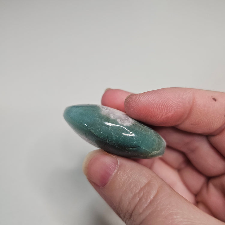 Green Flower Agate Palm Pocket Stone Crystals Minerals Stones Natural