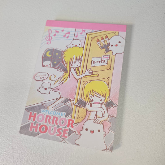 Horror House Large Memo Pad Postcard Sticker Page Kawaii Stationery Notepad Used