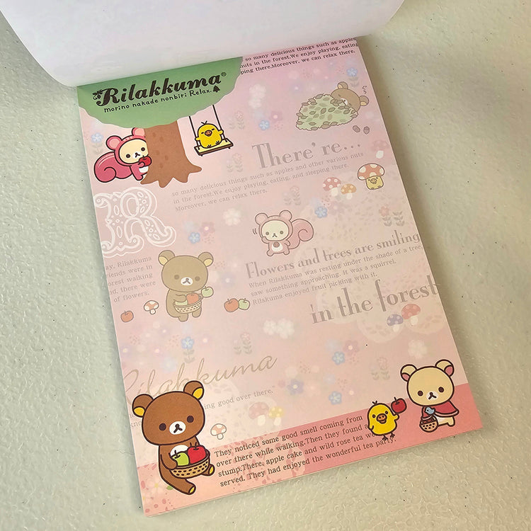 Rilakkuma Large Memo Pad Sticker Page Kawaii Stationery Notepad Collectible Used