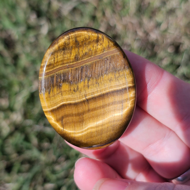Tiger's Eye Worry Pocket Stone BONUS Info Card Gifts