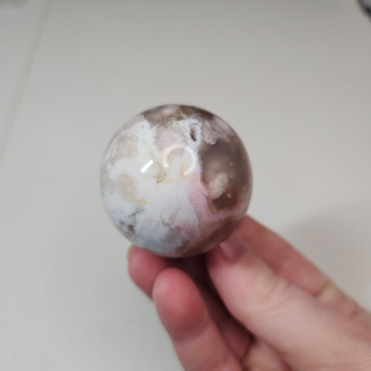 Green Flower Agate Sphere High Quality Collectible