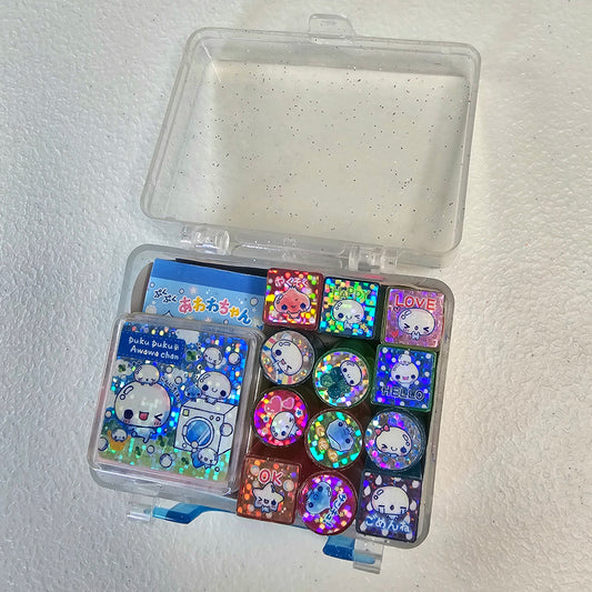 Awawa chan Kawaii Stamp set stampers Japan Retro Collectible Gifts Planner Used