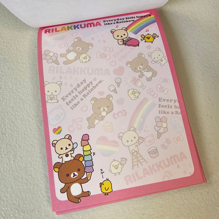 Rilakkuma Large Memo Pad Sticker Page Kawaii Stationery Notepad Collectible