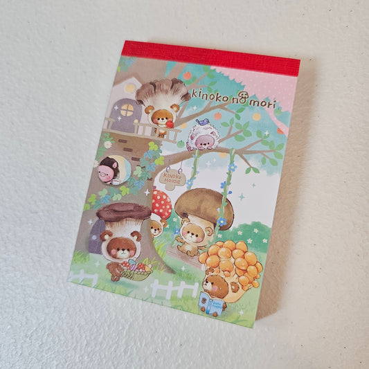 Kinoko no mori Kawaii Mini Memo Pad Kawaii Stationery Collectible Gifts
