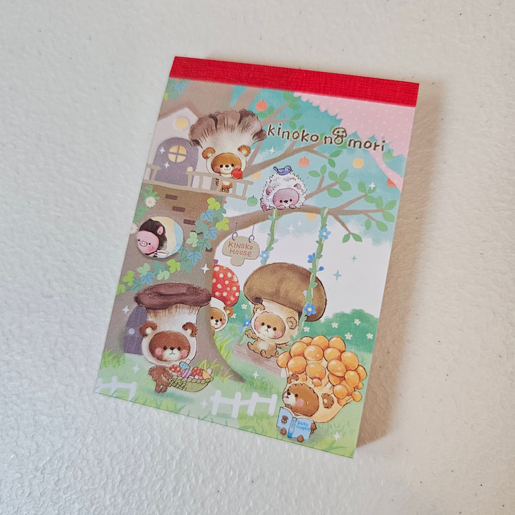 Kinoko no mori Kawaii Mini Memo Pad Kawaii Stationery Collectible Gifts