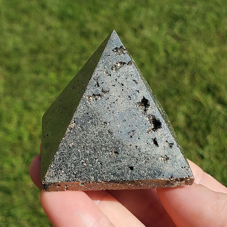 Pyrite Pyramid Carving Sparkling Crystals Polished Minerals Stones Gifts