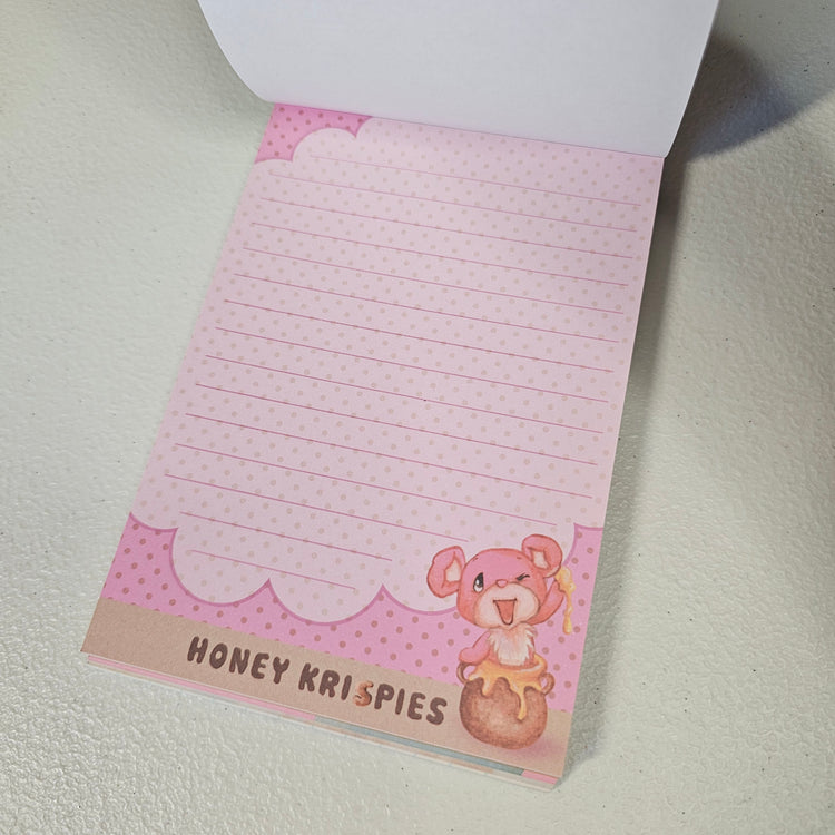 Honey Krispies Large Memo Pad Postcard Kawaii Stationery Notepad Used
