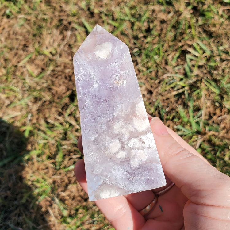 Amethyst Flower Agate BONUS INFO CARD Crystals Minerals Collectible