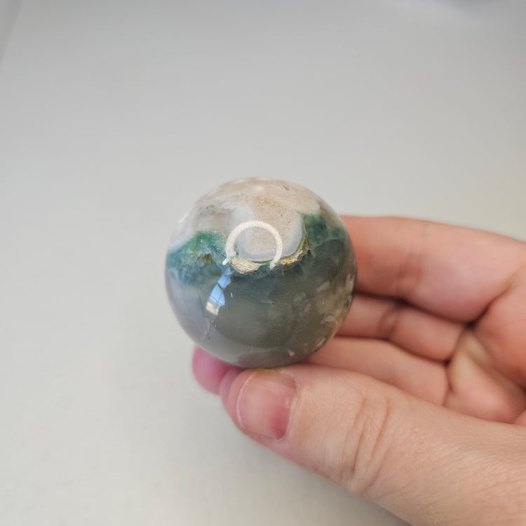 Green Flower Agate Sphere High Quality Collectible