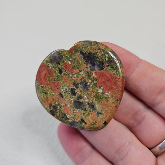 Unakite Worry Pocket Stone Crystals BONUS Info Card Gifts