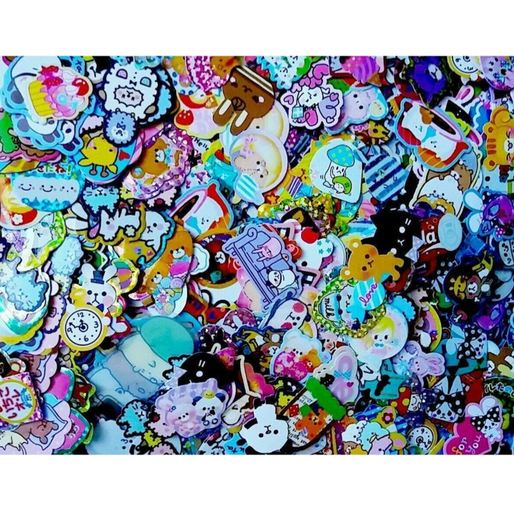 Vintage Kawaii Sticker Flakes Lot 40 Kamio Crux Lemon Co. Q-lia San-x Sack Japan Stationery