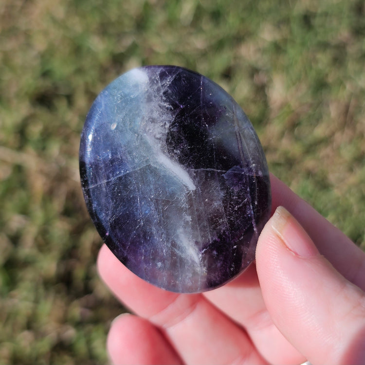Rainbow Fluorite Worry Pocket Stone Crystals BONUS INFO CARD Gifts