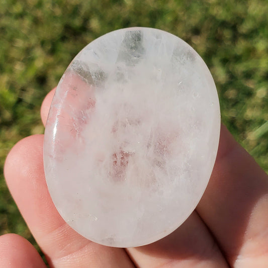 Clear Quartz Beautiful Worry Pocket Stone Crystals Mineral BONUS Info Card Gifts