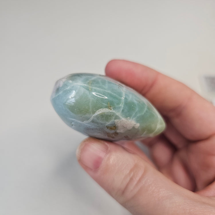 Green Flower Agate Palm Pocket Stone Crystals Minerals Stones Natural Metaphysical Nature Reiki Sugary Collectible