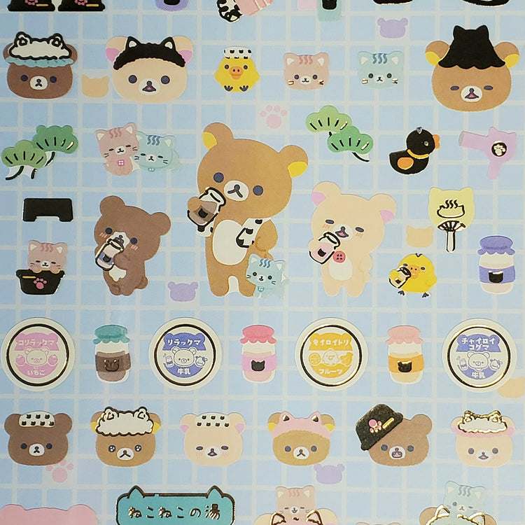 San-x Rilakkuma Hot Spring Stickers Sticker Sheet Kawaii Japan Collectible Cute Gifts