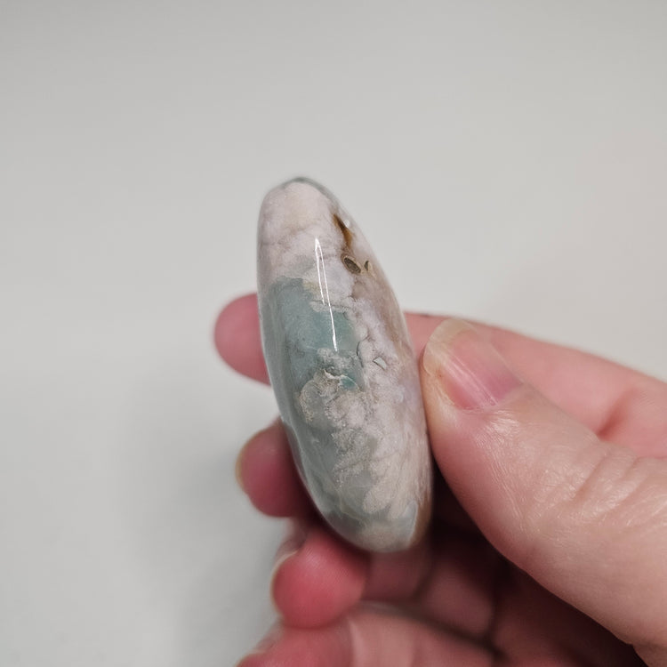 Green Flower Agate Palm Pocket Stone Crystals Minerals Stones Natural