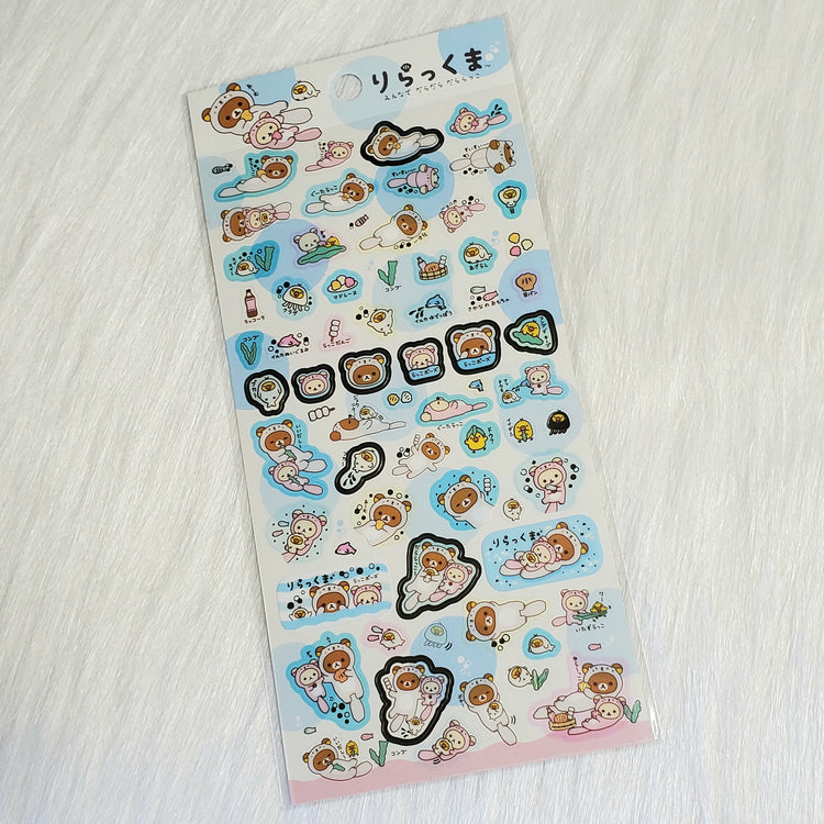 San-x Rilakkuma Stickers Sticker Sheet Kawaii Japan Collectible Cute Gifts