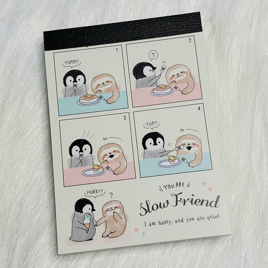 Slow Friend Sloth Mini Memo Pad Stationery Collectible Gifts