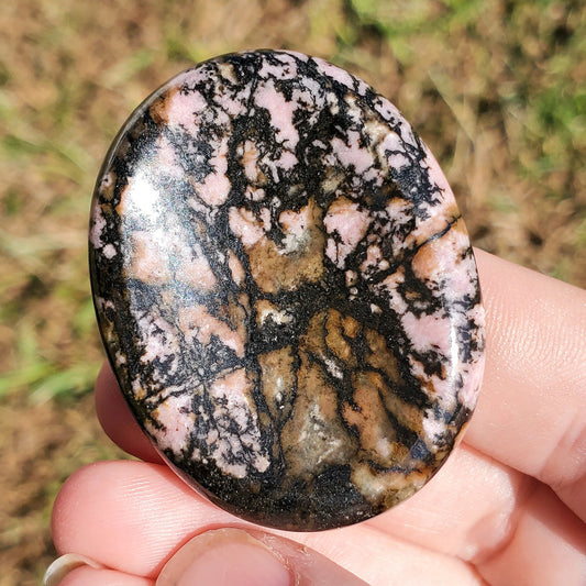 Rhodonite Beautiful Worry Pocket Stone Crystals Mineral BONUS Info Card Metaphysical Gifts