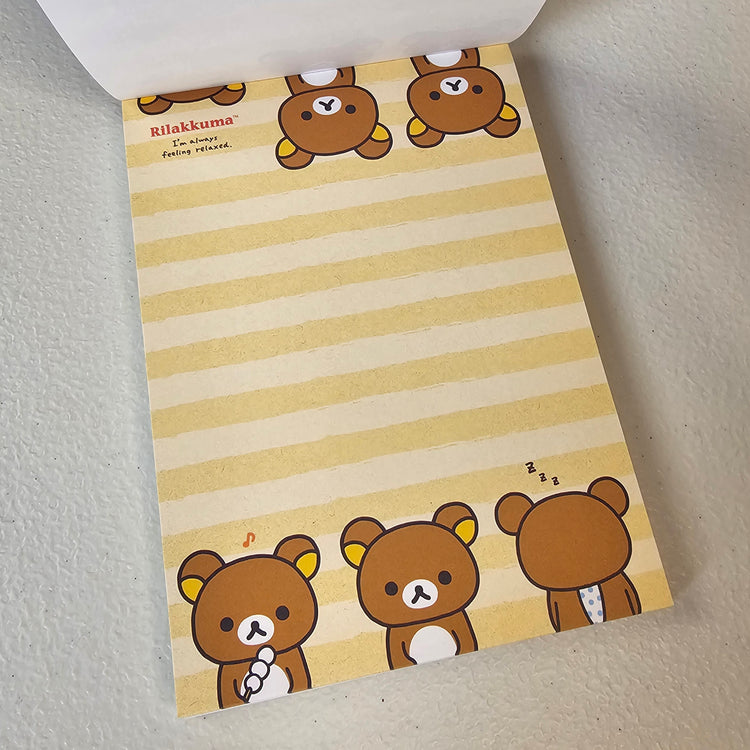 Rilakkuma Large Memo Pad Sticker Page Kawaii Stationery Notepad Collectible Used
