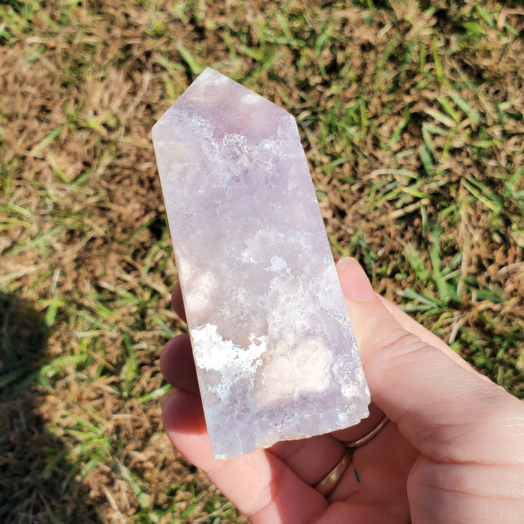 Amethyst Flower Agate BONUS INFO CARD Crystals Minerals Collectible