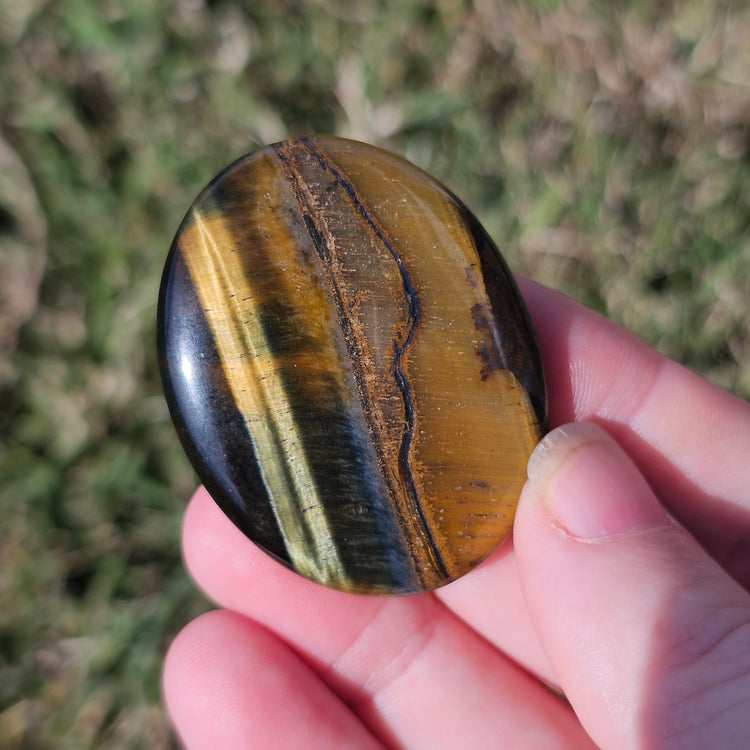 Tiger's Eye Worry Pocket Stone BONUS Info Card Gifts